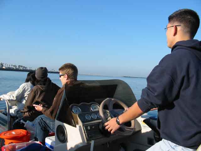 Frank Driving The Boat